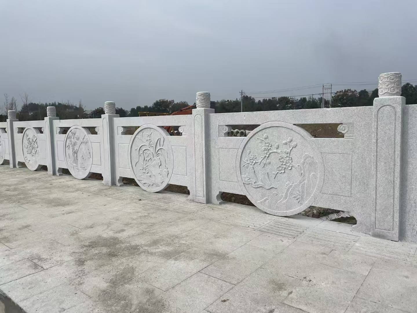 七台河芝麻白河道栏杆 石材栏杆